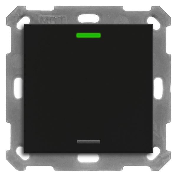 MDT - KNX Taster Light 55 1-fach, RGBW, Temperatursensor, Schwarz matt, Neutral