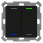 MDT - KNX Taster Light 55 2-fach, RGBW, Temperatursensor, Schwarz matt, Neutral