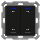 MDT - KNX Taster Light 55 2-fach, RGBW, Temperatursensor, Schwarz matt, Jalousie