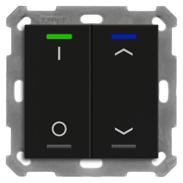 MDT - KNX Taster Light 55 2-fach, RGBW, Temperatursensor, Schwarz matt, Sch._Jal.