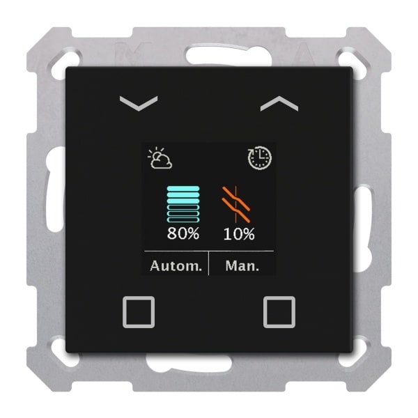 MDT - KNX Jalousietaster Smart 55 mit Farbdisplay, Schwarz matt