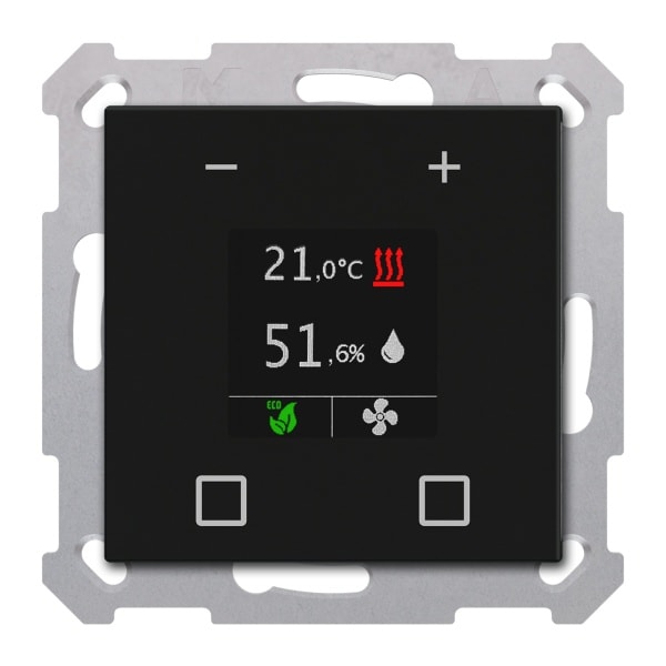 MDT - KNX Raumtemperatur-Nebenstelle Smart 55, Schwarz matt