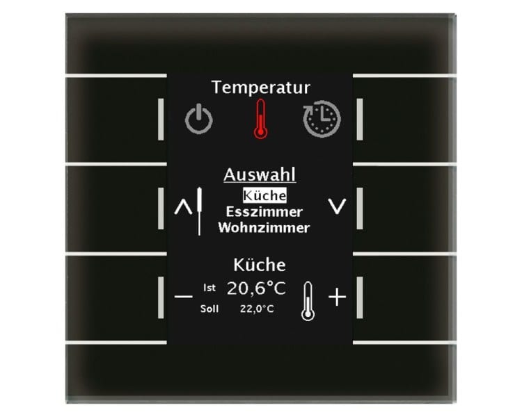 MDT - KNX Glas Bedienzentrale Smart mit Farbdisplay, Schwarz