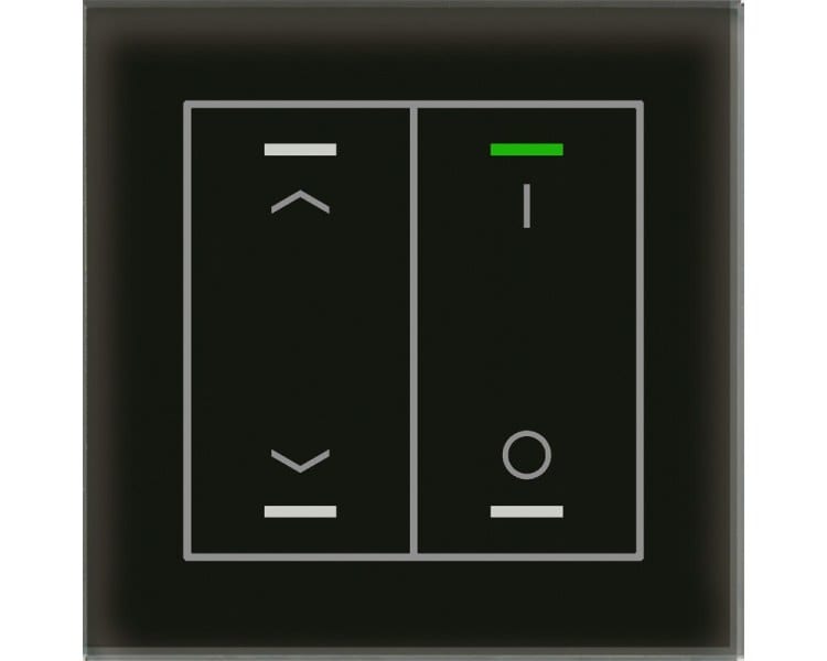 MDT - KNX Glastaster II Light 2-fach, RGBW, Temperatursensor, Schwarz, Jalousie_Sch.