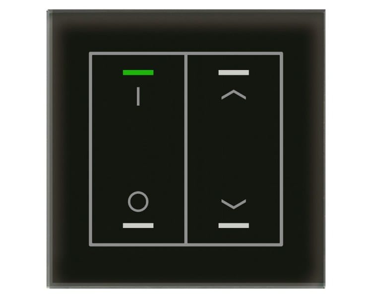 MDT - KNX Glastaster II Light 2-fach, RGBW, Temperatursensor, Schwarz, Schalten_Jal.