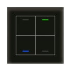 MDT - KNX Glastaster II Light 4-fach, RGBW, Temperatursensor, Schwarz, Neutral