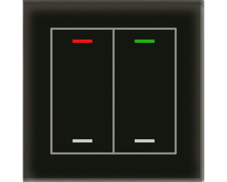 MDT - KNX Glastaster II Light 2-fach, RGBW, Schwarz, Neutral