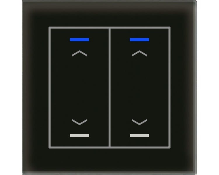 MDT - KNX Glastaster II Light 2-fach, RGBW, Schwarz, Jalousie