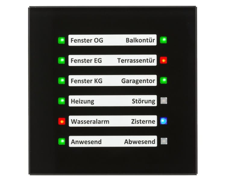 MDT - KNX Glas LED Anzeige, Schwarz