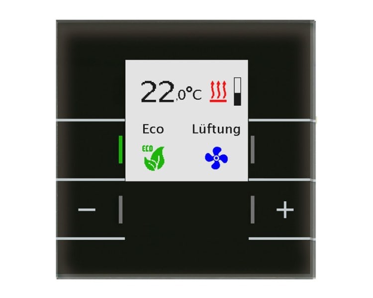 MDT - KNX Glas Raumtemperaturregler Smart mit Farbdisplay, Schwarz