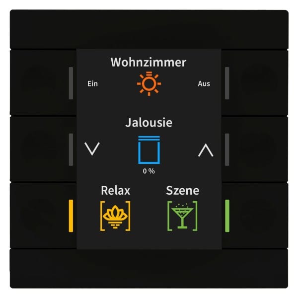 MDT - KNX Taster Smart 86 mit Farbdisplay, Kunststoff, Schwarz matt