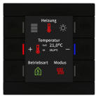 MDT - KNX Taster Smart 86 mit Farbdisplay und Temperatursensor, Schwarz matt