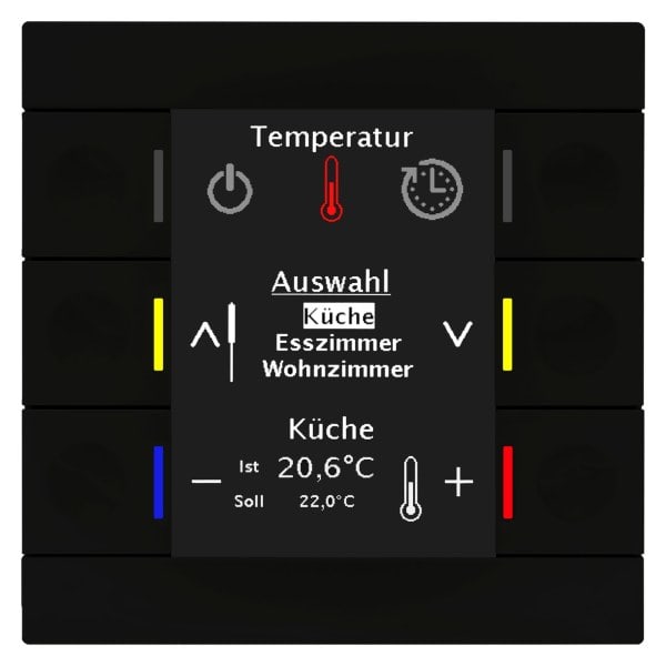 MDT - KNX Bedienzentrale Smart 86 mit Farbdisplay, Kunststoff, Schwarz matt