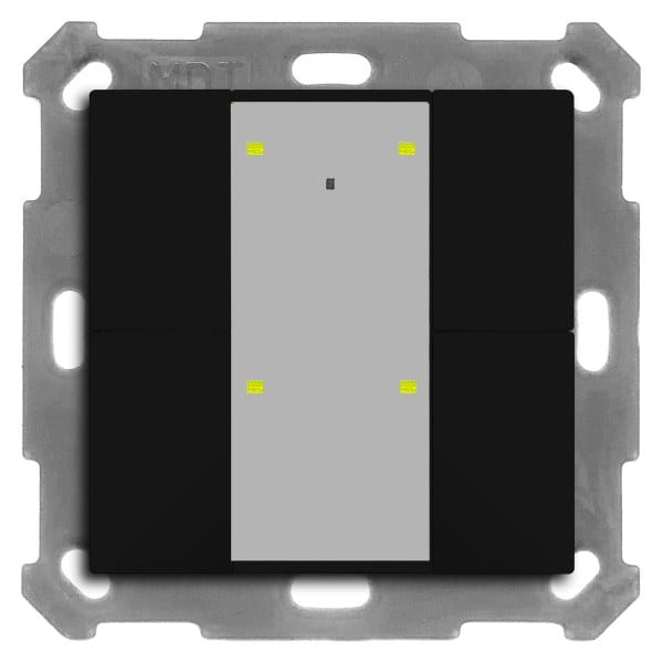MDT - KNX RF+ Funk Taster Plus 4-fach mit Aktor, 55 mm, Schwarz matt