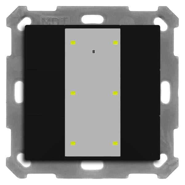 MDT - KNX Taster Plus TS 55 6-fach, Schwarz matt
