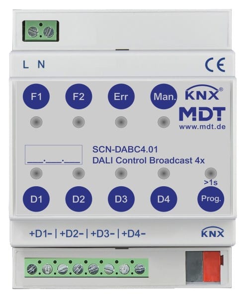 MDT - DALI Control Broadcast Gateway, 4 Kanal, 4 TE, REG