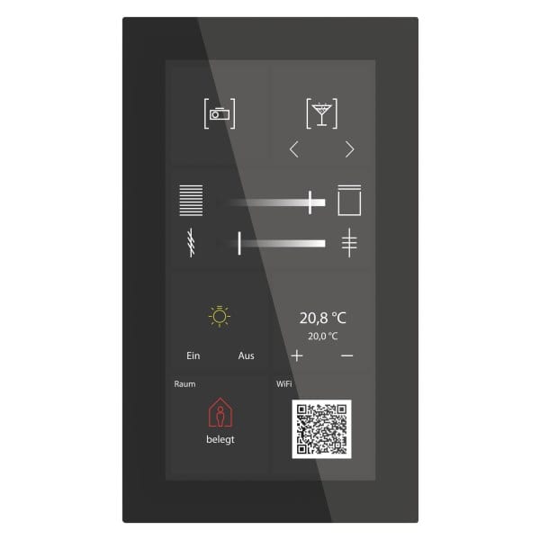 MDT - KNX Glas Touch Smart Plus 6 Zoll, KNX Secure, Schwarz