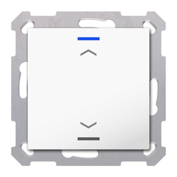 MDT - KNX RF+ Taster Light 55 1-fach, Secure, RGBW, TS, Reinweiß glänzend, Jalousie