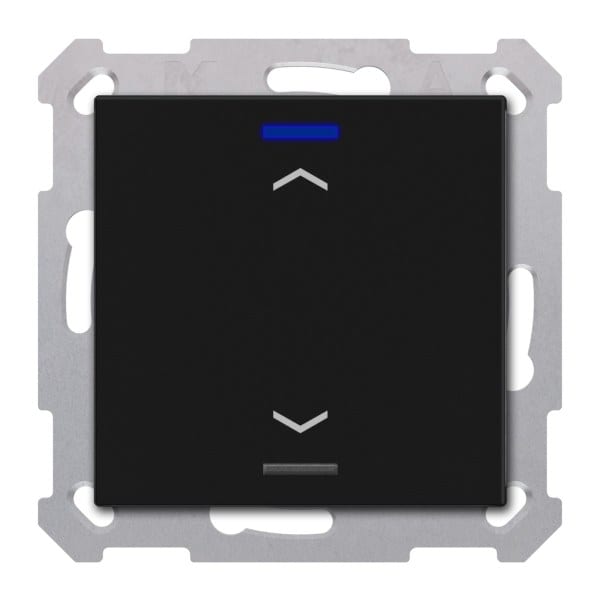 MDT - KNX RF+ Taster Light 55 1-fach, Secure, RGBW, TS, Schwarz matt, Jalousie