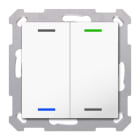 MDT - KNX RF+ Taster Light 55 2-fach, Secure, RGBW, TS, Reinweiß glänzend, Neutral