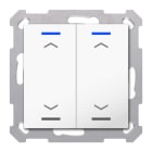 MDT - KNX RF+ Taster Light 55 2-fach, Secure, RGBW, TS, Reinweiß glänzend, Jalousie