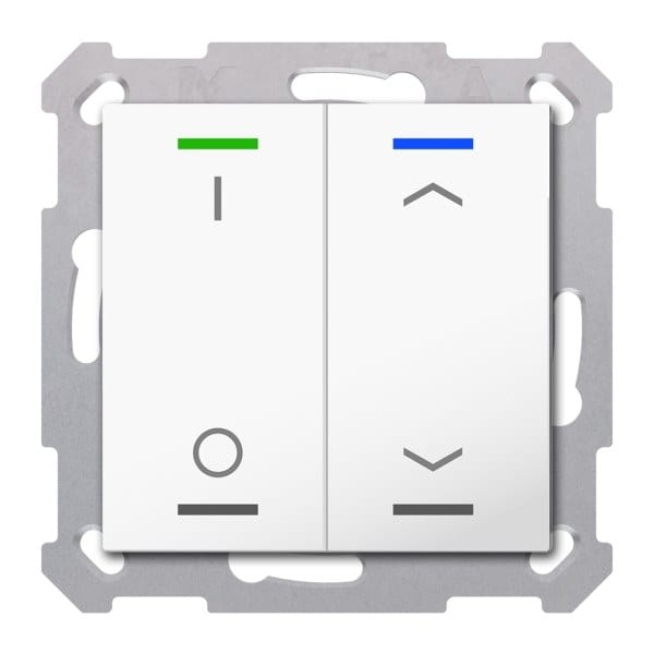 MDT - KNX RF+ Taster Light 55 2-fach, Secure, RGBW, TS, Reinweiß glänzend, Sch._Jal.