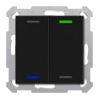 MDT - KNX RF+ Taster Light 55 2-fach, Secure, RGBW, TS, Schwarz matt, Neutral