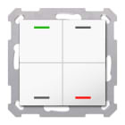MDT - KNX RF+ Taster Light 55 4-fach, Secure, RGBW, TS, Reinweiß glänzend, Neutral