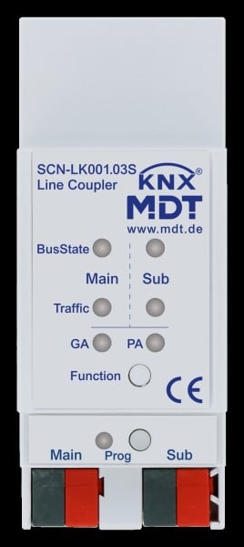 MDT - KNX Bereichs-/ Linienkoppler mit Data Secure und Proxy-Funktion, 2TE REG