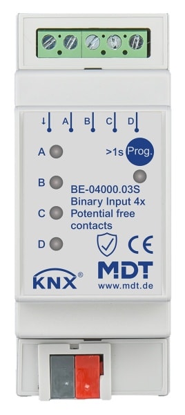 MDT - KNX Binäreingang 4-fach, 2TE REG, Ausführung potentialfrei, Secure