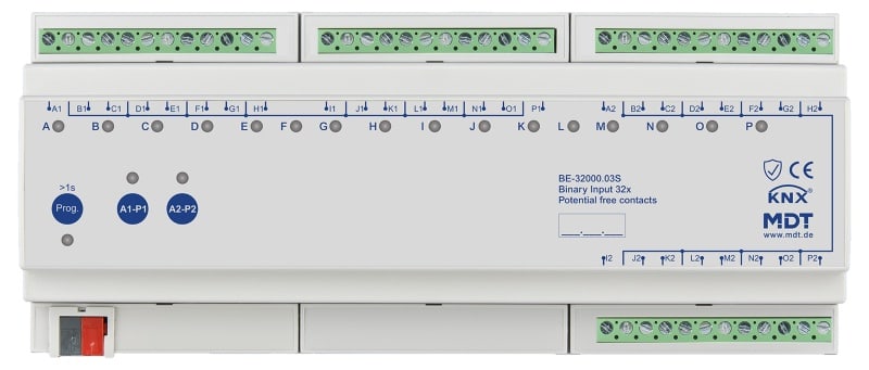 MDT - KNX Binäreingang 32-fach, 12TE REG, Ausführung potentialfrei, Secure