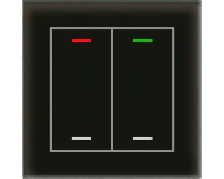 MDT - KNX Glastaster II Light 2-fach, RGBW, Schwarz, Neutral, Secure