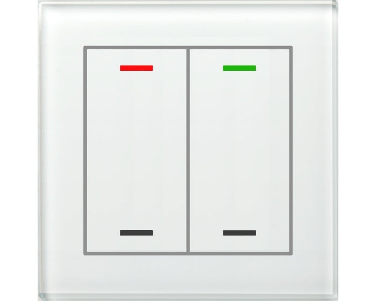 MDT - KNX Glastaster II Light 2-fach, RGBW, Weiß, Neutral, Secure