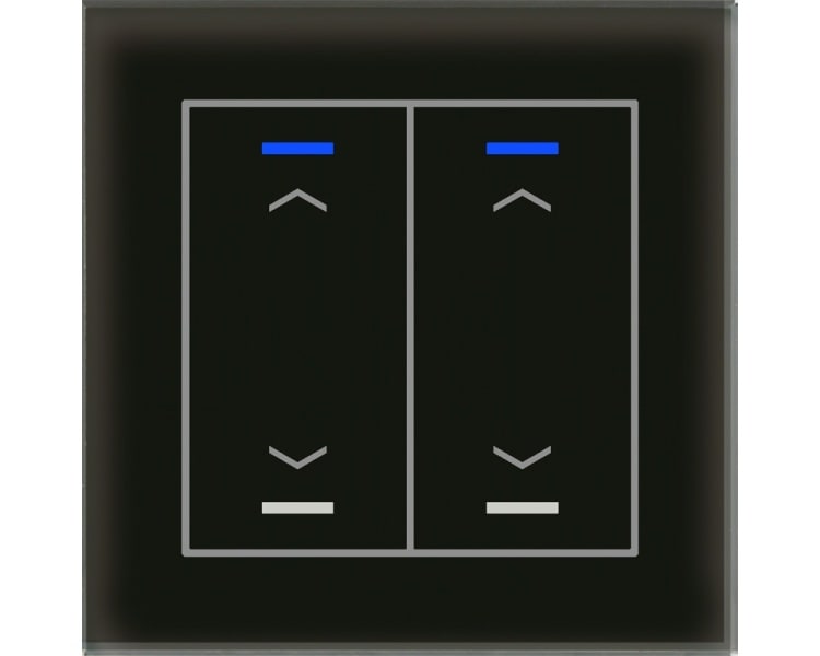 MDT - KNX Glastaster II Light 2-fach, RGBW, Schwarz, Jalousie, Secure