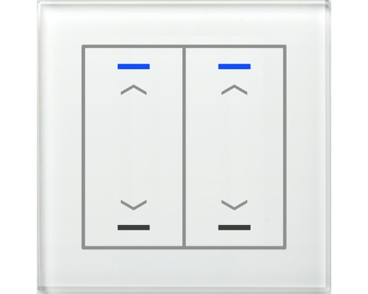 MDT - KNX Glastaster II Light 2-fach, RGBW, Weiß, Jalousie, Secure