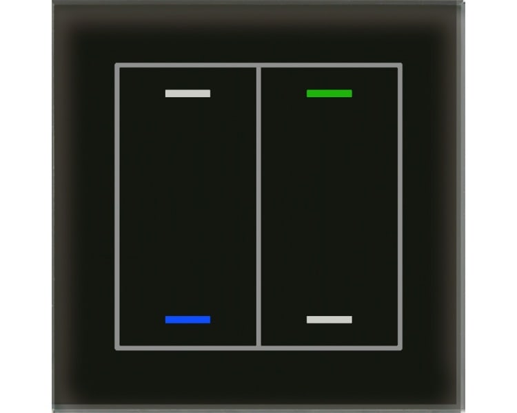 MDT - KNX Glastaster II Light 2-fach, RGBW, TS, Schwarz, Neutral, Secure