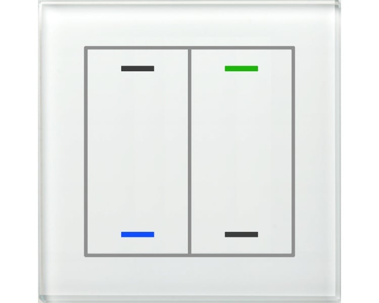 MDT - KNX Glastaster II Light 2-fach, RGBW, TS, Weiß, Neutral, Secure