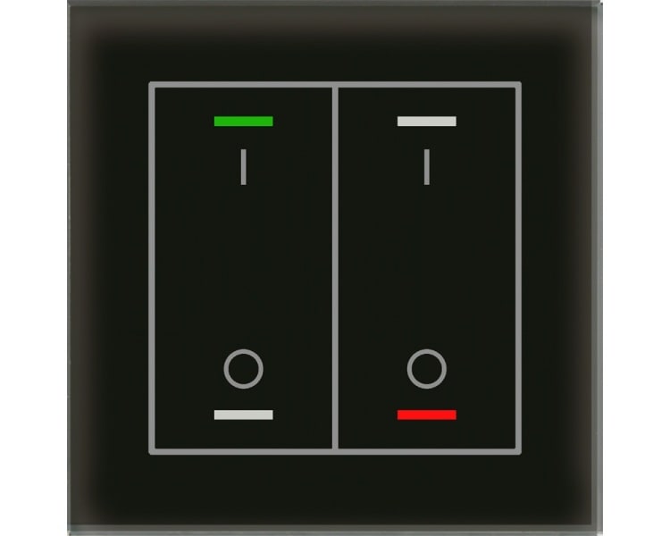 MDT - KNX Glastaster II Light 2-fach, RGBW, TS, Schwarz, Schalten, Secure