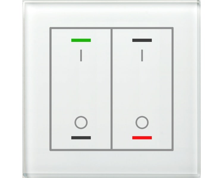 MDT - KNX Glastaster II Light 2-fach, RGBW, TS, Weiß, Schalten, Secure