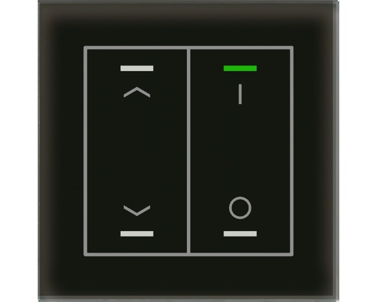 MDT - KNX Glastaster II Light 2-fach, RGBW, TS, Schwarz, Jalousie_Schalten, Secure