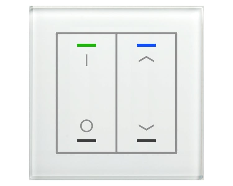 MDT - KNX Glastaster II Light 2-fach, RGBW, TS, Weiß, Schalten_Jalousie, Secure