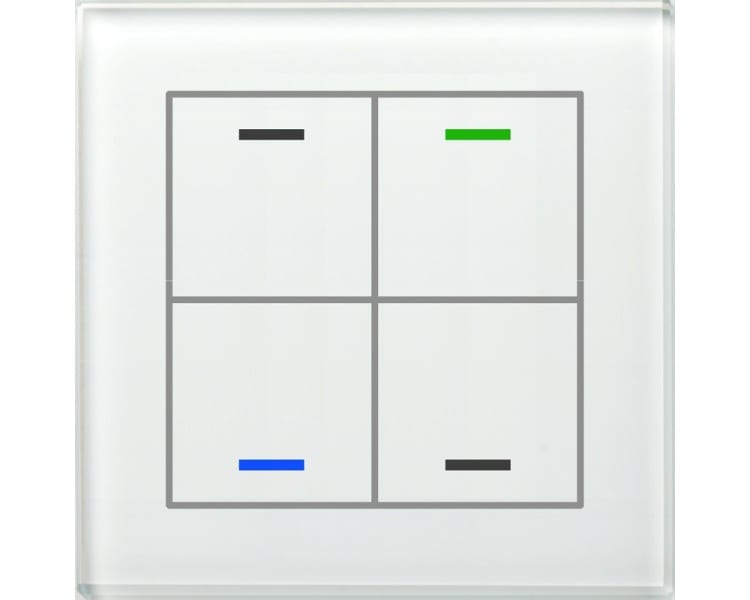 MDT - KNX Glastaster II Light 4-fach, RGBW, Weiß, Neutral, Secure