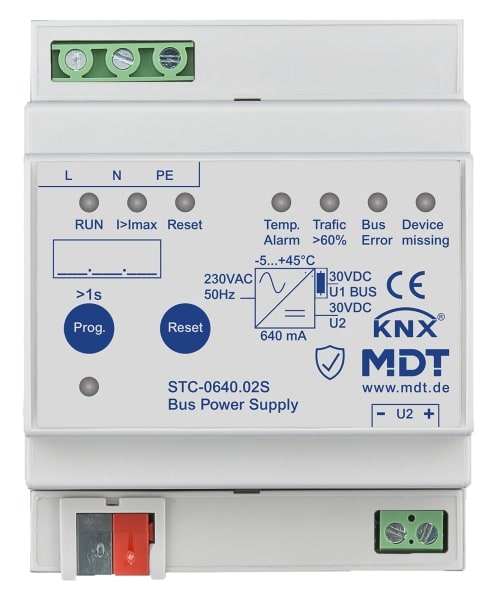 MDT - KNX Busspannungsversorgung mit Diagnosefunktion, 4TE REG, 640 mA, Secure