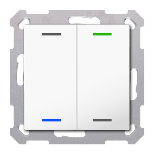 MDT - KNX Taster Light 55 2-fach, RGBW, Reinweiß glänzend, Neutral, Secure