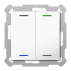 MDT - KNX Taster Light 55 2-fach, RGBW, Reinweiß glänzend, Neutral, Secure