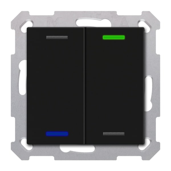 MDT - KNX Taster Light 55 2-fach, RGBW, Schwarz matt, Neutral, Secure