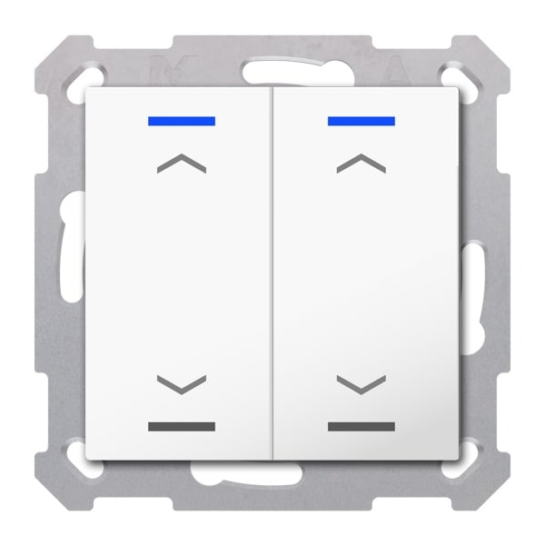 MDT - KNX Taster Light 55 2-fach, RGBW, Reinweiß glänzend, Jalousie, Secure
