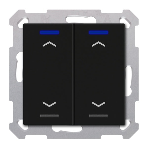 MDT - KNX Taster Light 55 2-fach, RGBW, Schwarz matt, Jalousie, Secure