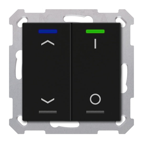 MDT - KNX Taster Light 55 2-fach, RGBW, Schwarz matt, Jalousie_Schalten, Secure