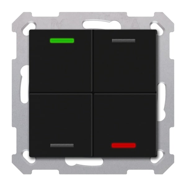 MDT - KNX Taster Light 55 4-fach, RGBW, Schwarz matt, Neutral, Secure